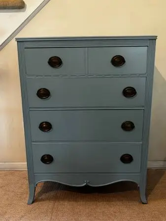 Refinished Vintage solid wood tall dresser
