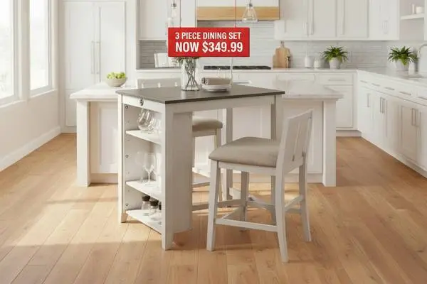 3 PIECE COUNTER HEIGHT TABLE SET