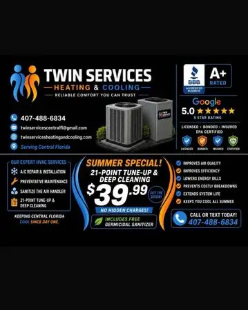 Twin services Heating and cooling