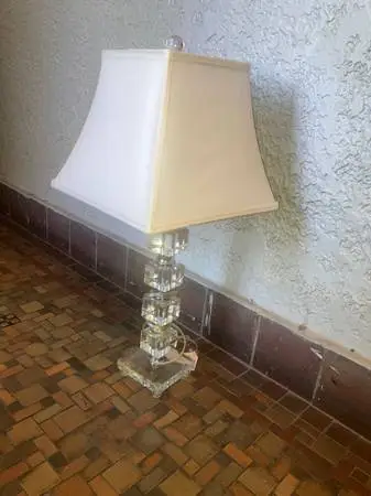 Glass Bedside Night Table Living Room Bedroom Lamp Light Lighting