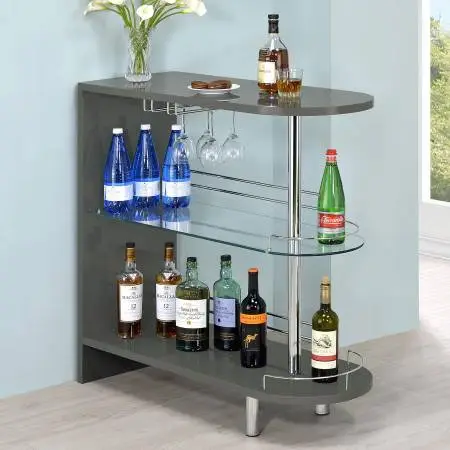 ~New Modern Bar Table in Shiney Grey Finish~