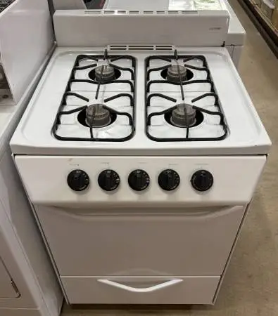Hotpoint 24″ Natural Gas Range RGA624EF1WH, White – Warranty