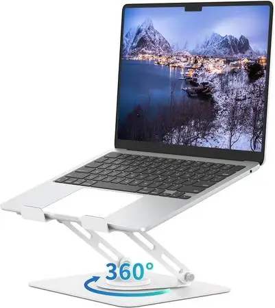 ALASHI Laptop Stand for Desk with 360° Rotating Base, 10-15.6 Laptop