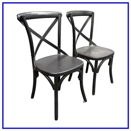 Restoration Hardware Metal Madeleine Side Chairs, Pair