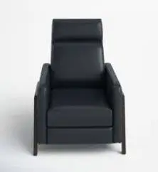 Blue faux leather recliner