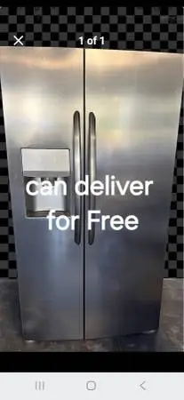 Frigidaire Side by Side Refrigerator 25 cuft(Dimensions:36 w 69 h
