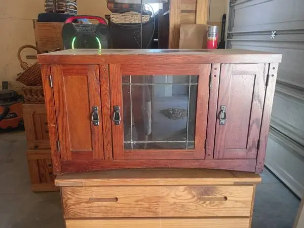 Wood entertainment cabinet