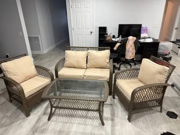 Wicker indoor/outdoor four piece patio set