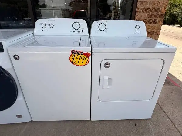 Used White Amana Toploader Washer and Dryer