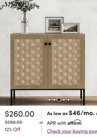 Brand new in box modern wooden rattan cabinet storage