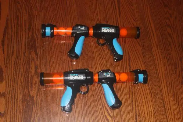 Kids 2 Pack Foam Power Popper Ball Toy Guns