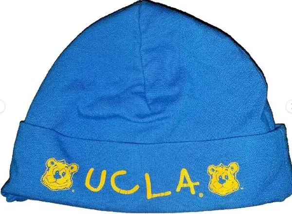 baby UCLA beanie infant newborn hat cap,puppy piggy bank,red bow tie