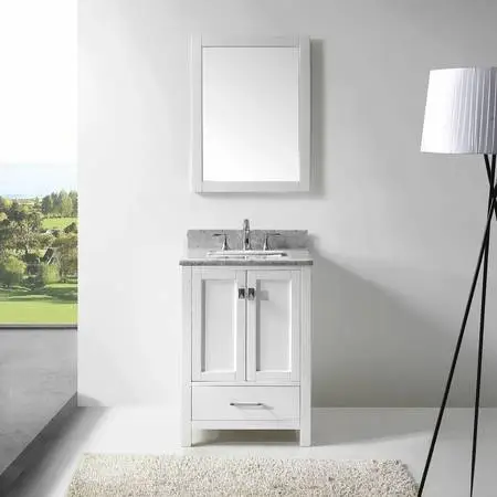 Virtu Usa Caroline 23.7 in. W x 31.6 in. H Framed Mirror WHITE - PICK