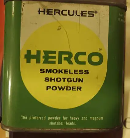 Herco shotgun powder can