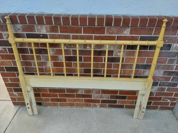 Mid Century Regency Faux Bamboo Headboard Fits Queen or Double Size.