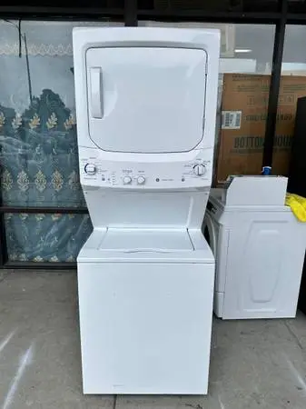 GE 27 Inch GTUP270EM4WW Top-load Stackable washer & Electric dryer
