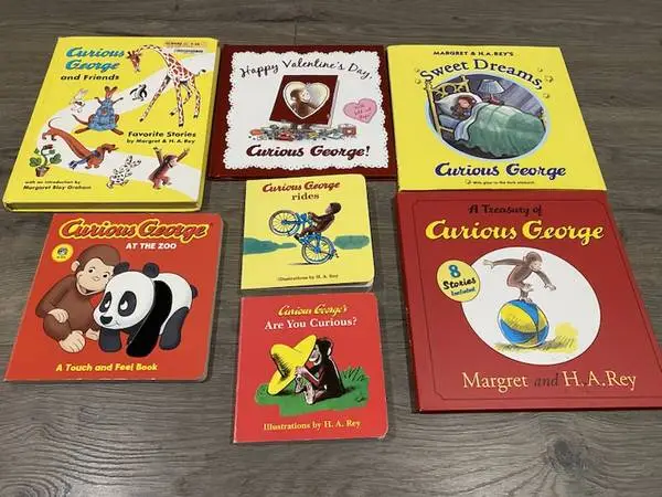 CURIOUS GEORGE by H. A. Rey ~ 7 BOOKS Hardcover & Board Books