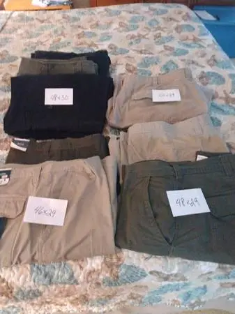 Mens 46 x 29 Cargo Pants - Different Colors