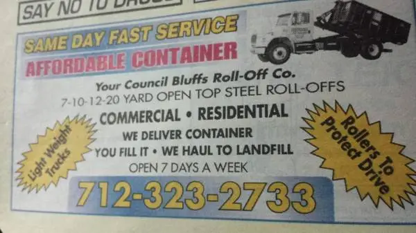 Dumpster rental, residential,
