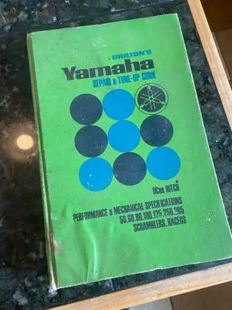 Vintage Chilton’s Yamaha motorcycle repair manual