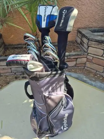 ALL TAYLORMADE STIFF DRIVER 3 WOOD 4-9 IRONS P&S WEDGES PUTTER 14 BAG