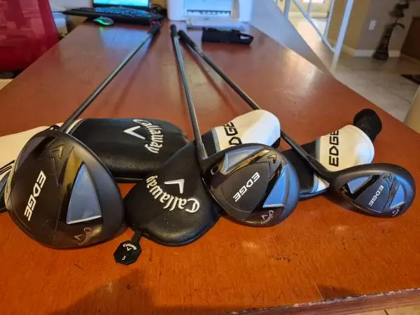 LIKE NEW 2024 CALLAWAY EDGE 10.5 DRIVER #3 WOOD #5 HYBRID REG FLEX