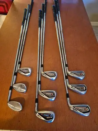 9 TITLEIST STIFF AP1 716 4-9PW IRONS & VOKEY SM SW&LW & NEWER GRIPS