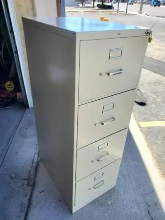 Legal filing cabinet with key