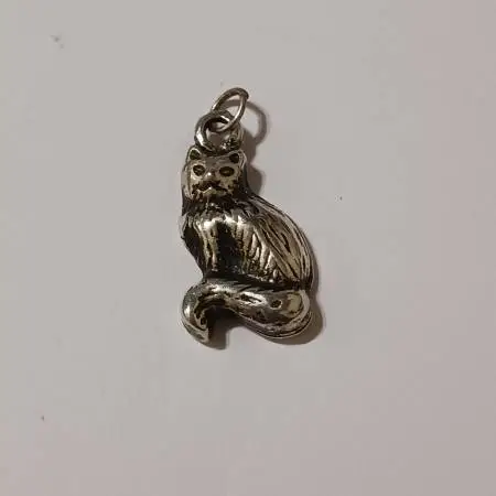 Sterling silver 3D cat pendant