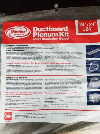 Master flow duct board pleum in original package.