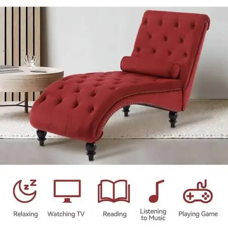 Chaise Lounge Comfortable Soft Velvet