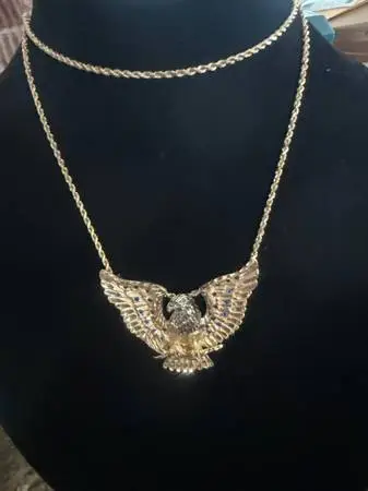 14K EAGlE PENDANT NECKLACE