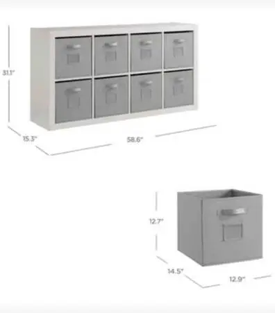 Onin Room Divider with 8 Storage Bins - Kallax