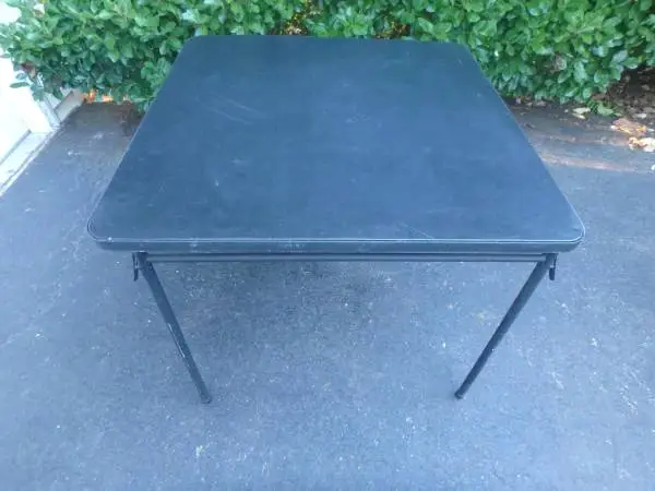 Black Vinyl Top Folding Card Table; Delivery Possible