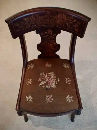 Mid 19th Century Dutch Marquetry Floral Inlaid Chair