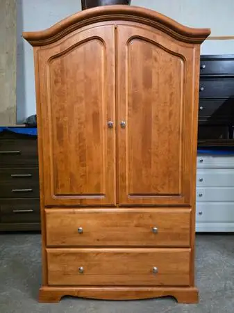 Honey Oak Color Armoire / Wardrobe