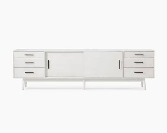 Newish 96 west elm all wood tv stand media console