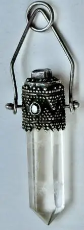 Vintage Crystal Pendant with Sapphire, Amethyst & Granulation Work