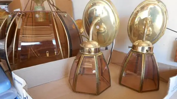 HANGING LAMP AND TWO SCONCES