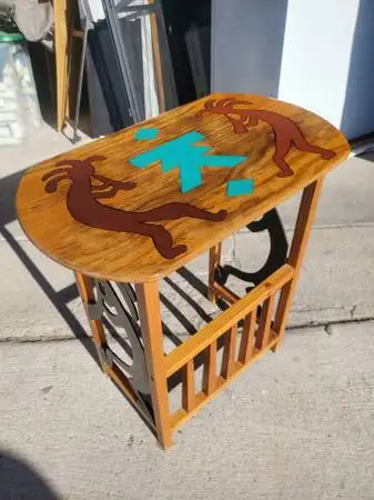 Solid wood Southwestern Kokopelli End Table