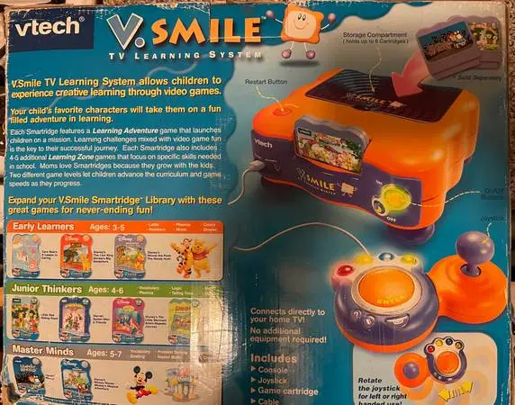 V Smile TV Learning System Electronic Gaming 4 Kids Toddles Children