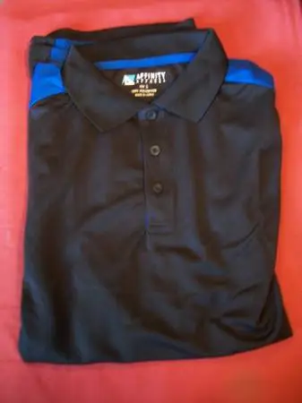Affinity Apparel Black & Blue Large Polo Shirts, NEW!