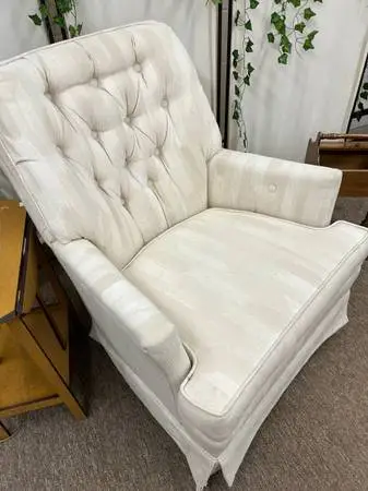 Cream Color High Back Swivel Chair