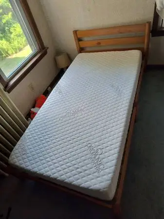 Kids twin bed frame with mattress