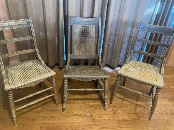 THREE CANE VINTAGE CHAIR COMBO
