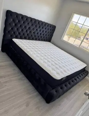 King $699, Queen $599 new in box bed frame w/mattress. - $599