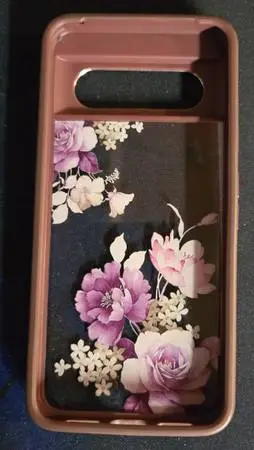 Dagoroo Google Pixel 8 Crystal Clear Flower Pattern Phone Case Purple
