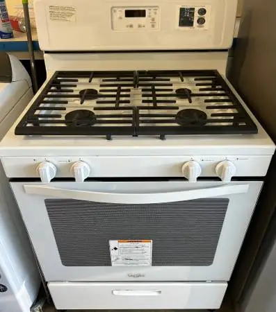 Newer White Whirlpool Gas Stove 30” Width