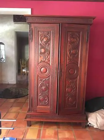 Hand carved armoire & other classic furniture for sale