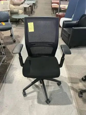 ergonomic swivel chair by Sit-On-It Amplify Office in Black w/ mesh